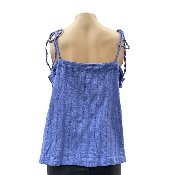 Marine Layer Catherine Faded Dahlia Tie-Shoulder Tank Top Cotton Blue Womens‎ XL - Picture 4 of 12